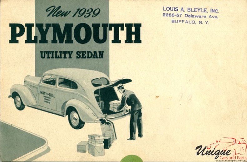 1939 Plymouth Utility Sedan Brochure